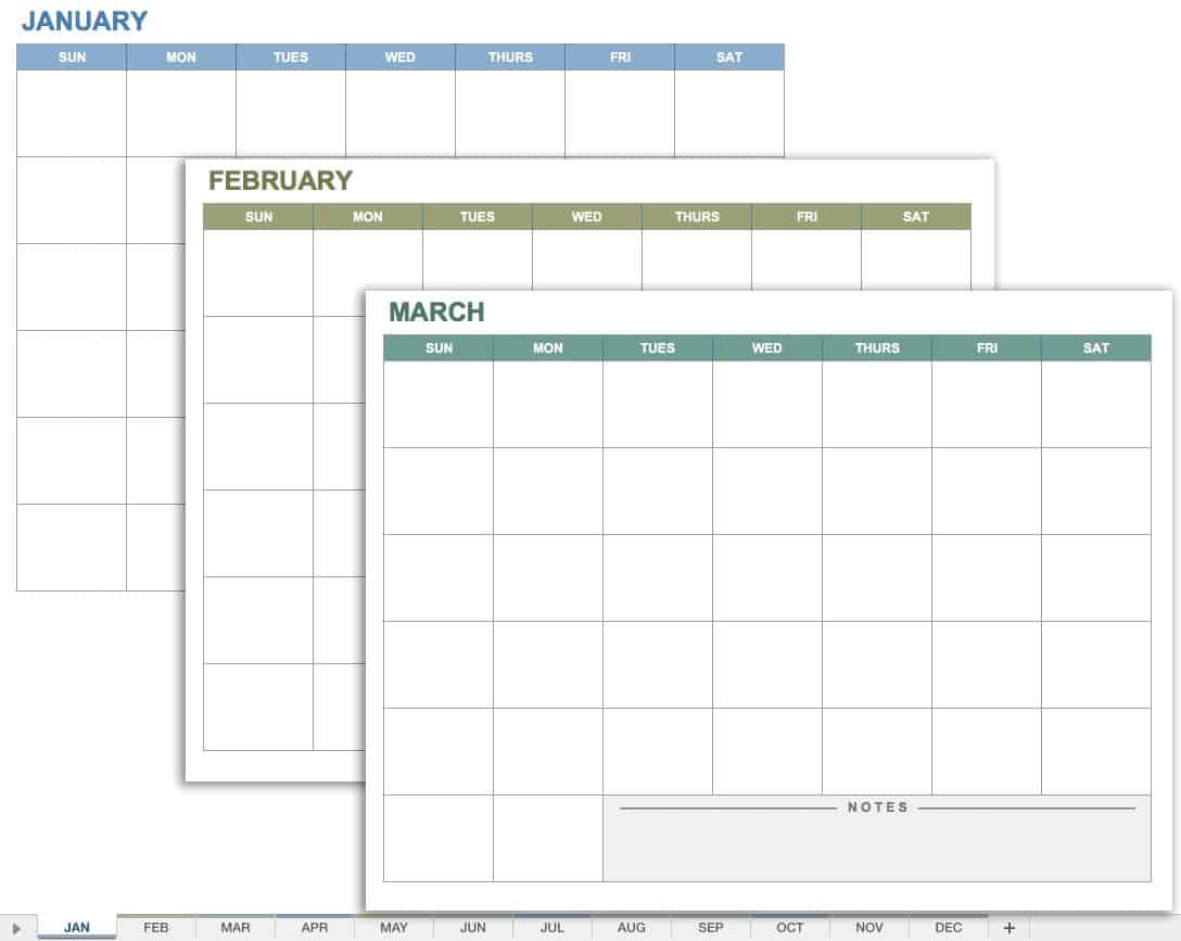 Blank Calendar 2020 Template Free Printable Blank Monthly