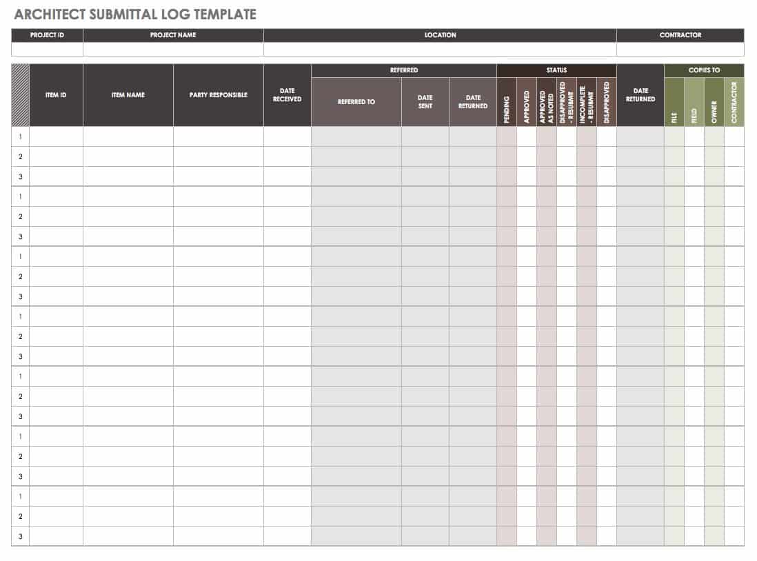 Construction Submittals Template