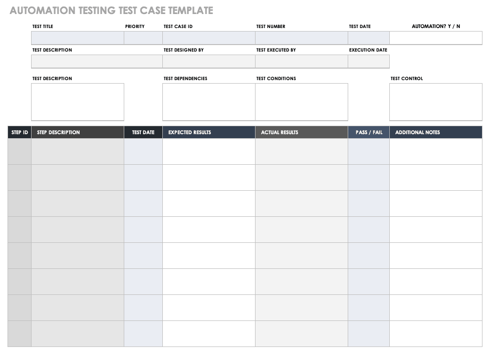 excel test case template