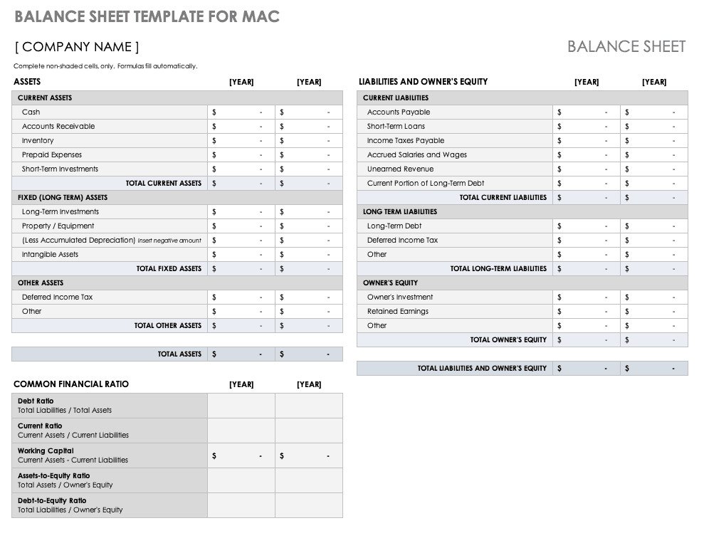 quicken for mac balance sheet