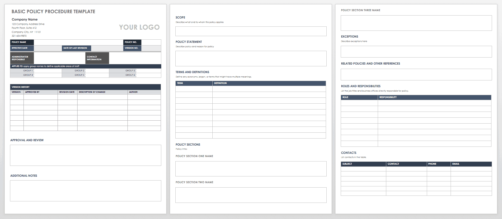 Construction Company Policies And Procedures Template TUTORE ORG