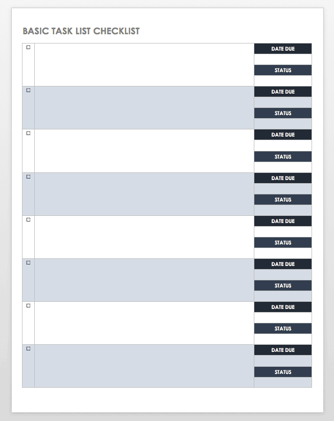 Daily Task Checklist Template Word