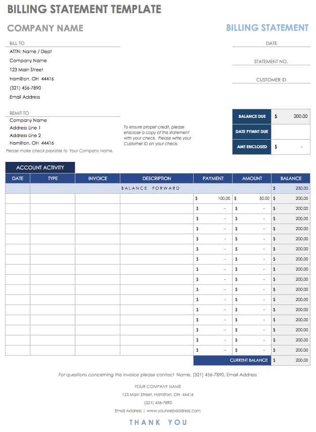 bank statement template excel