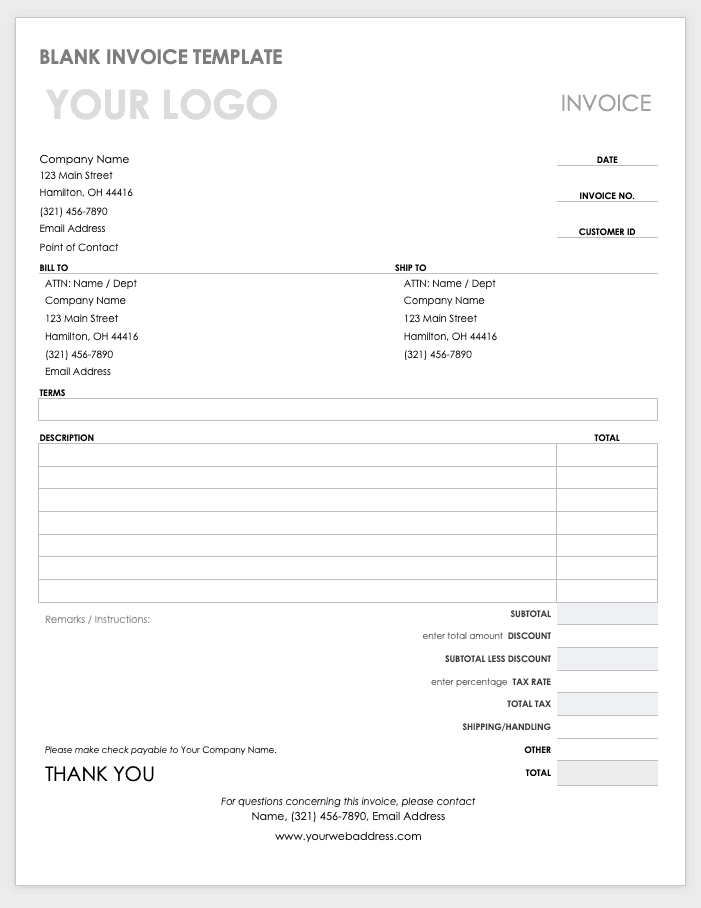 free simple invoice templates smartsheet