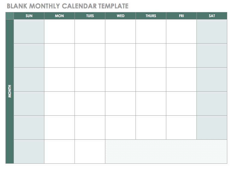 monthly calendar schedule template excel