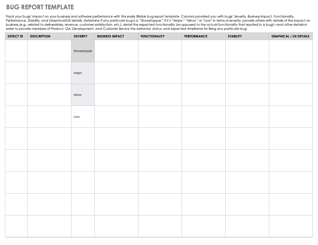 bug-summary-report-template