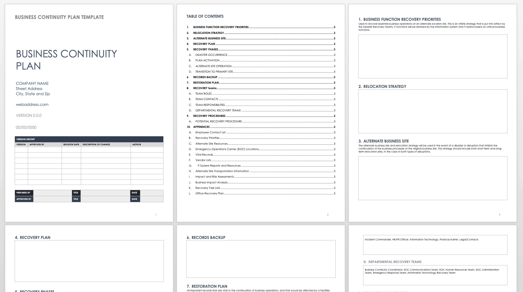 Free Business Continuity Plan Template Excel Printable Templates