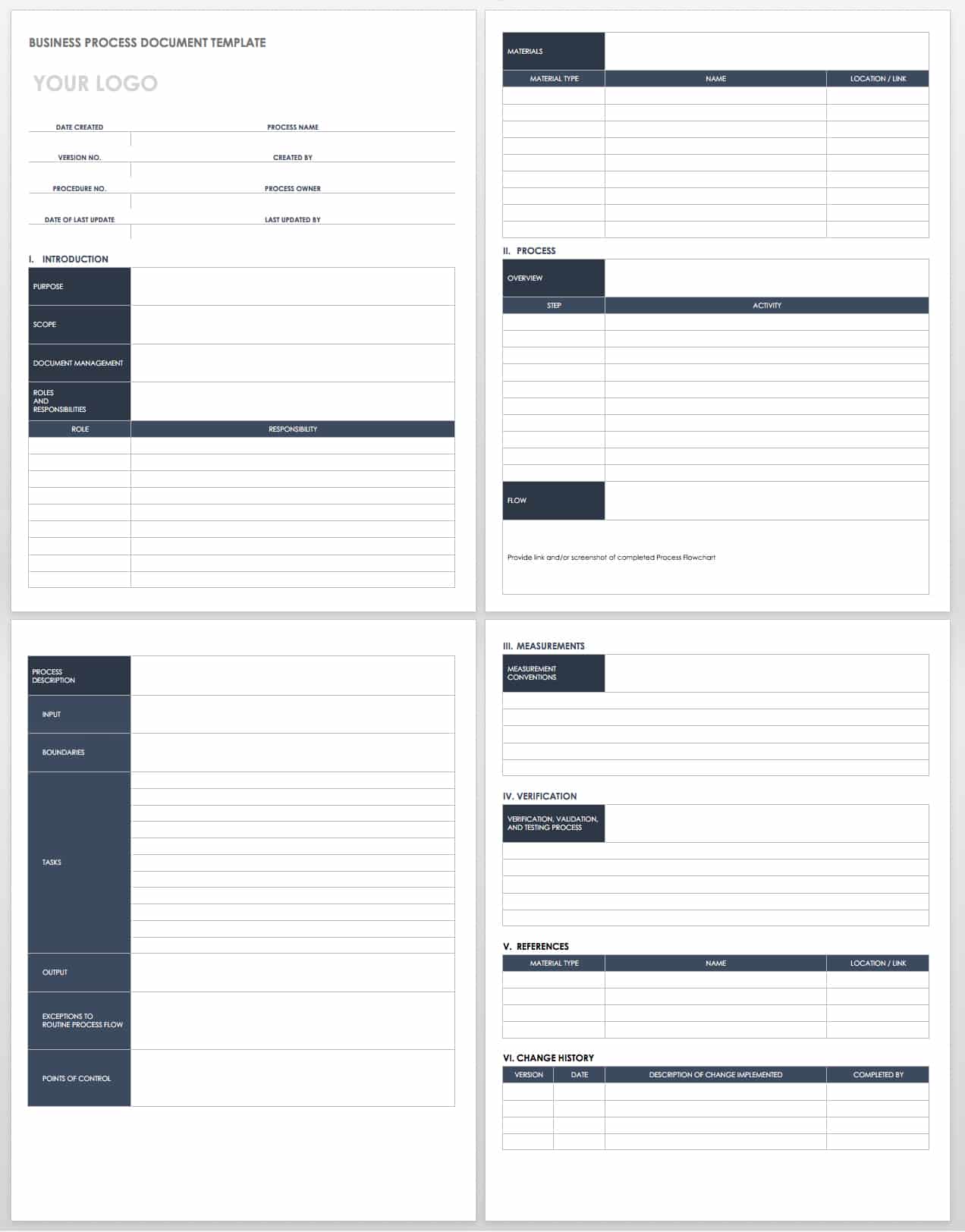 Free Process Document Templates Smartsheet