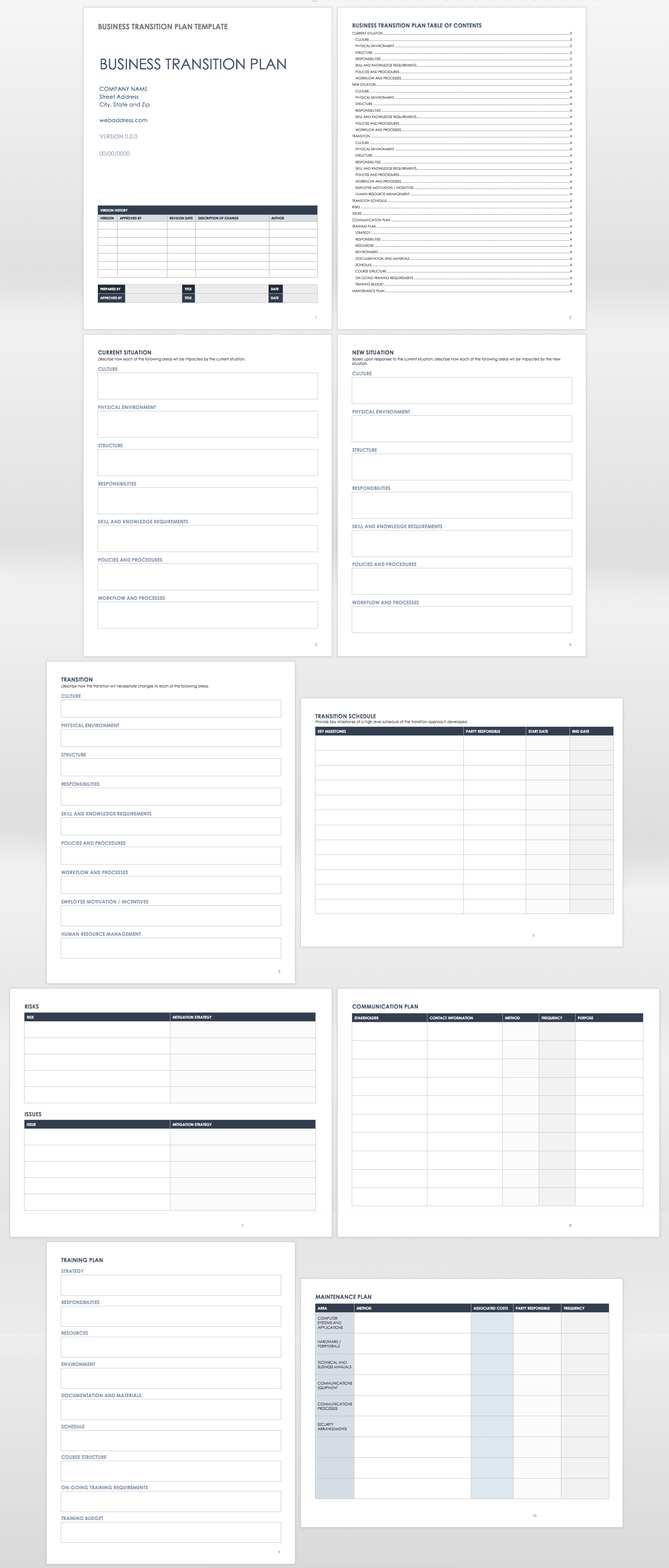 Role Transition Plan Template Free Printable Templates