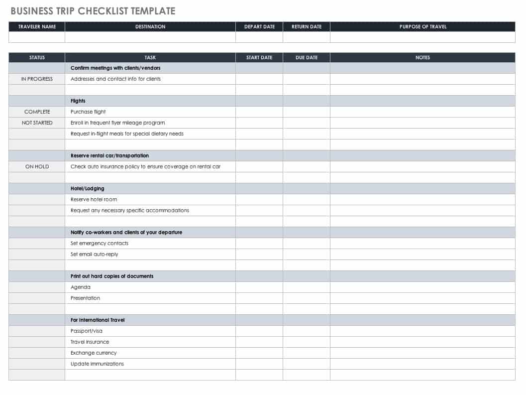 Free Itinerary Templates  Smartsheet