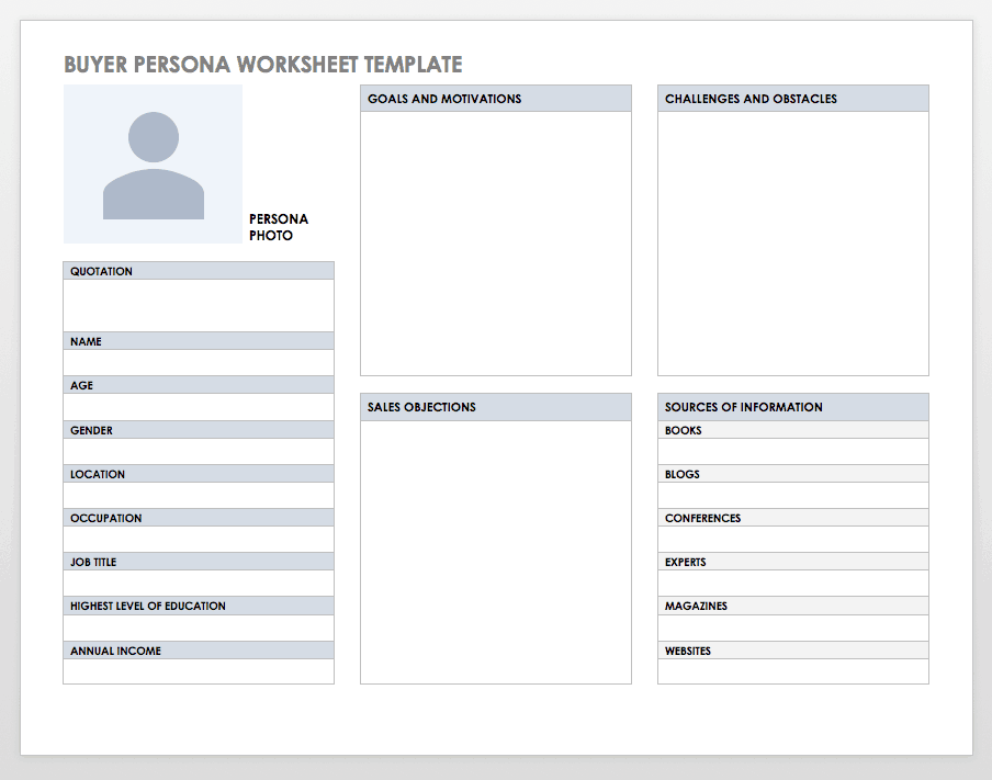 Free Customer Persona Profile Templates Smartsheet