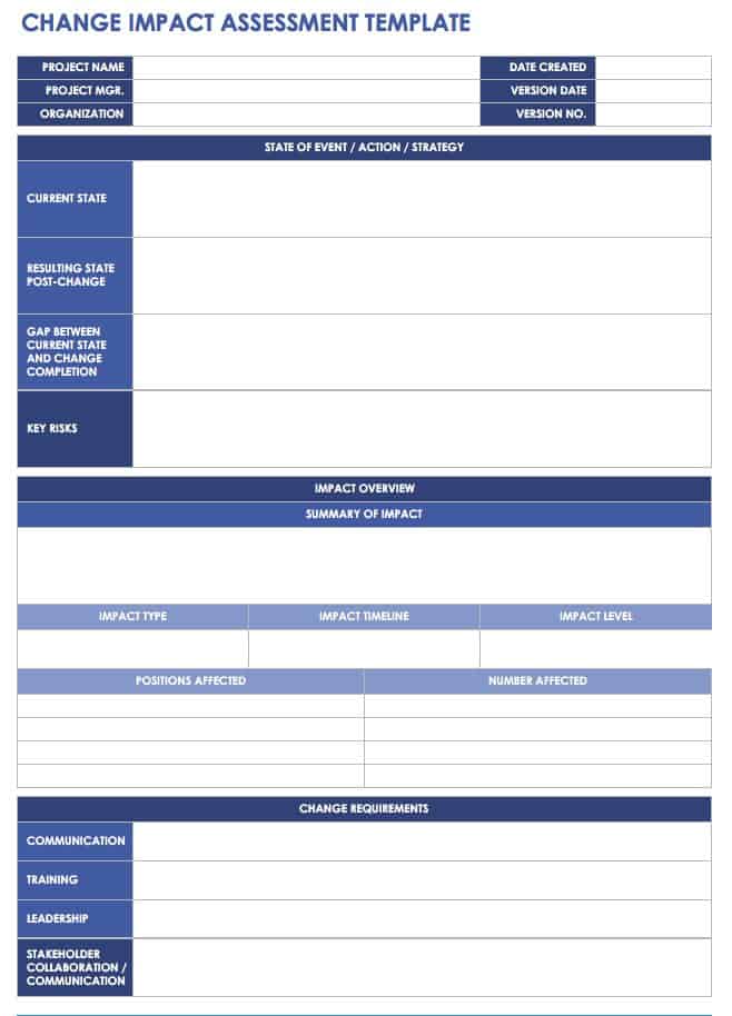 Free Change Management Templates Smartsheet