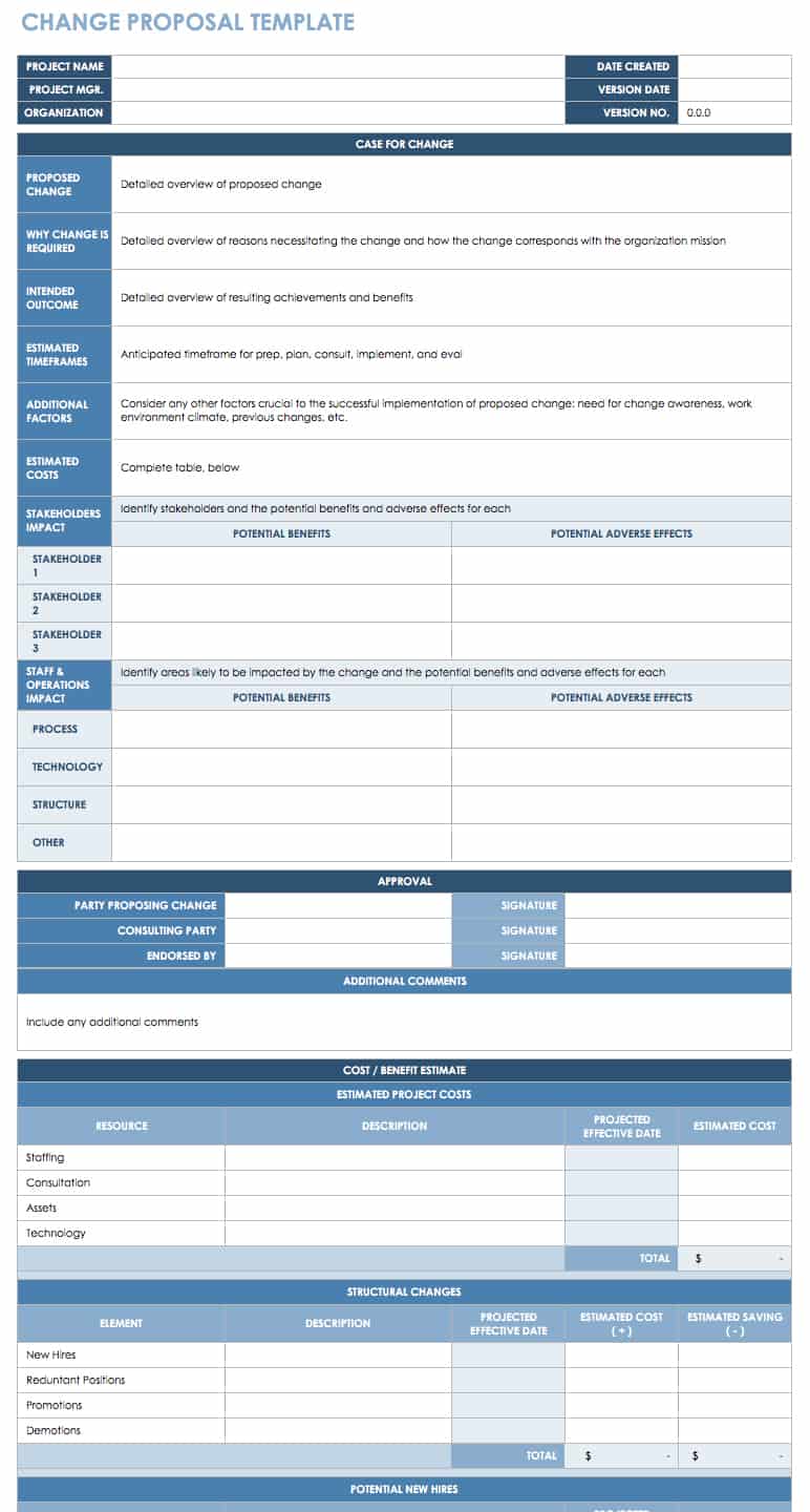 Change Management Plan Template Excel For Your Needs