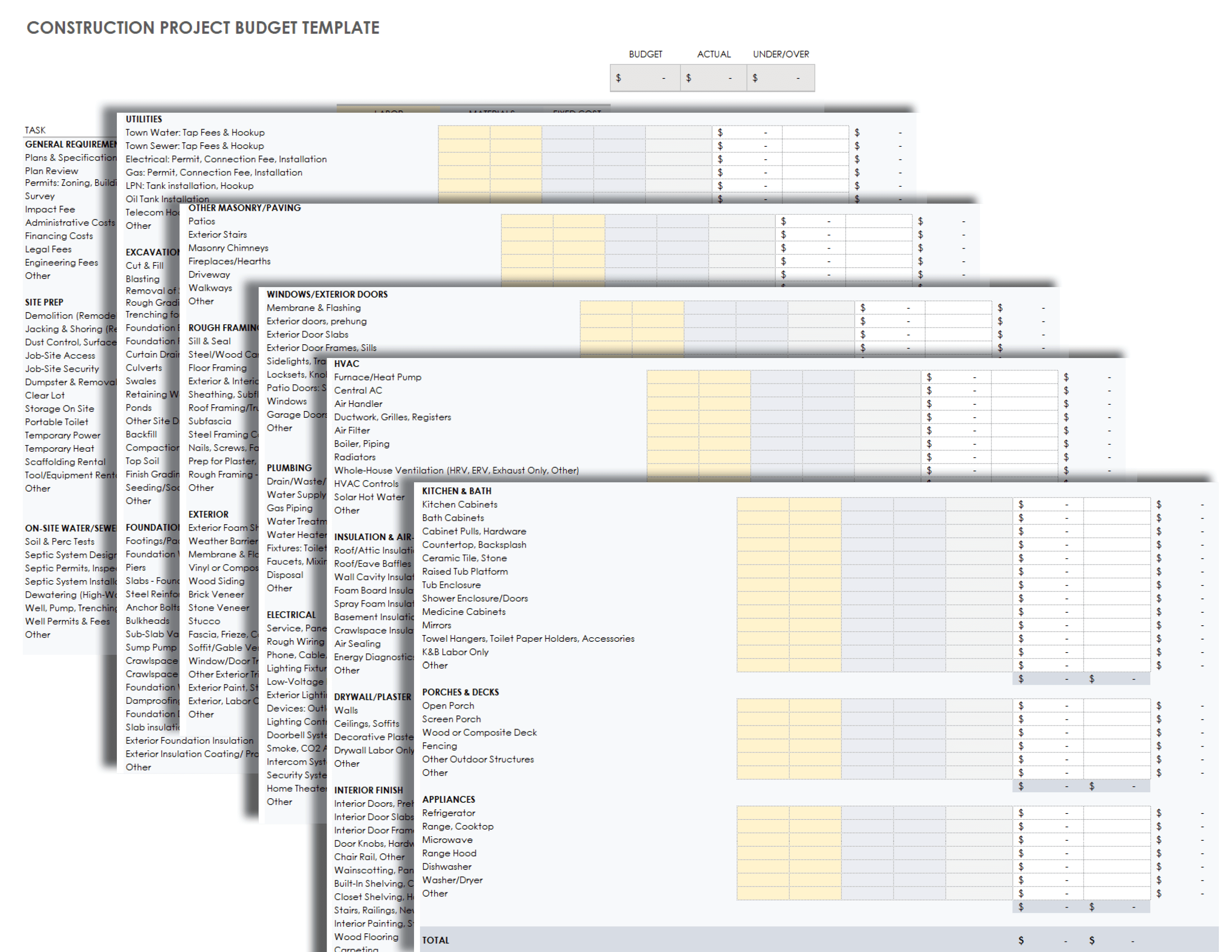 project budget template excel free