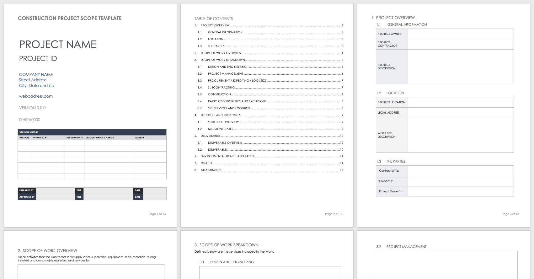 Free Project Scope Templates  Smartsheet