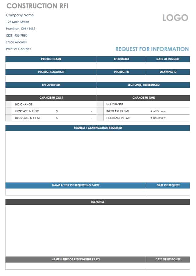 Construction Rfi Template