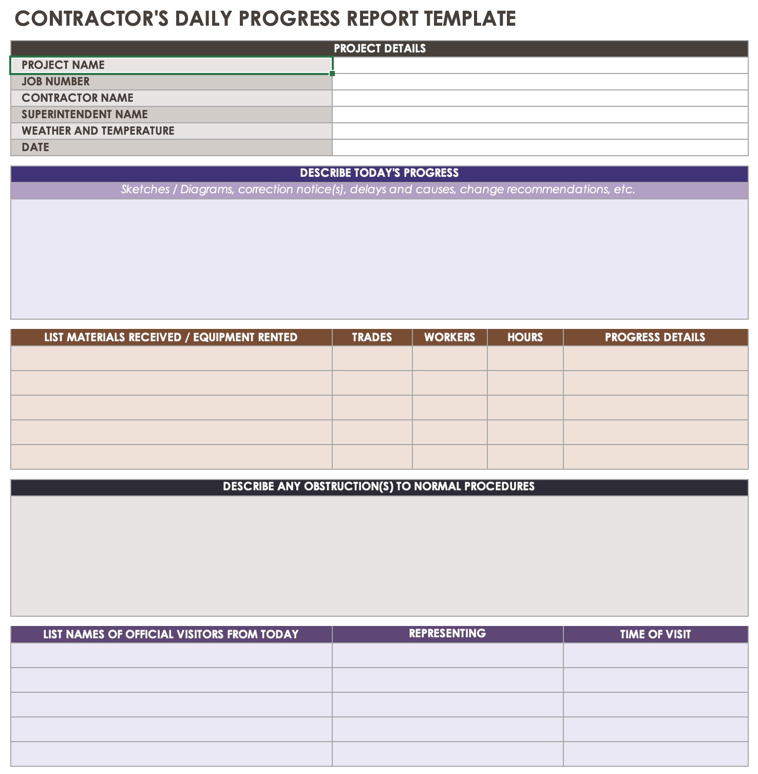  Daily Status Report Template Excel 