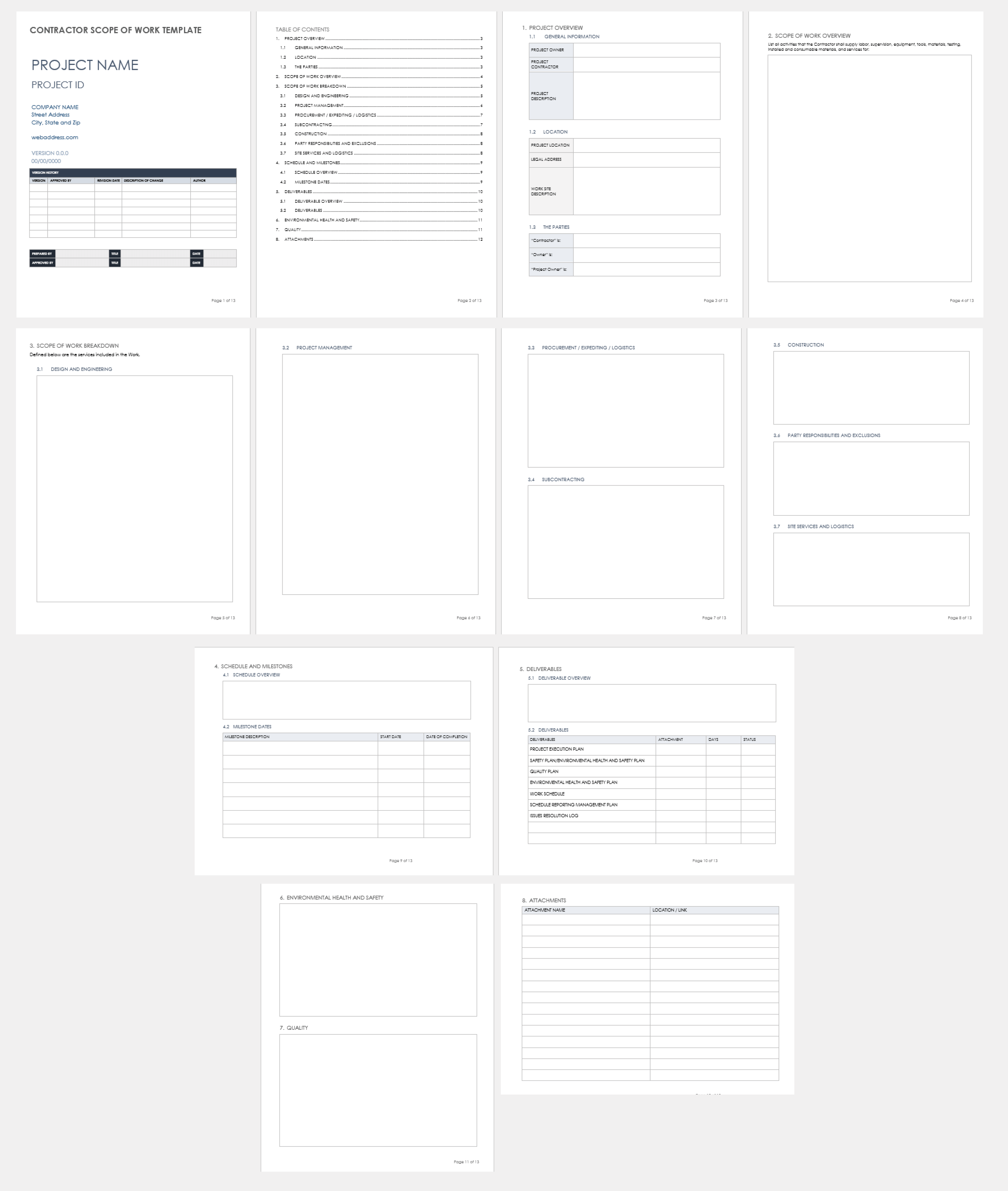 IC Contractor Scope Of Work Template 