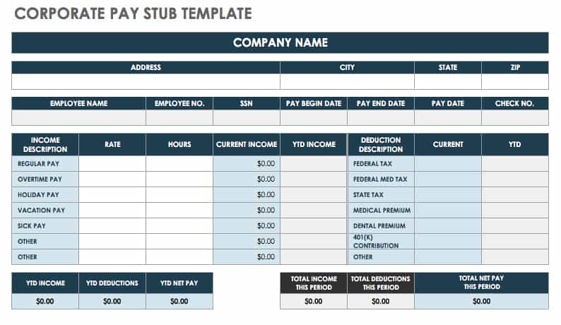 Free Pay Stub Templates 2022 