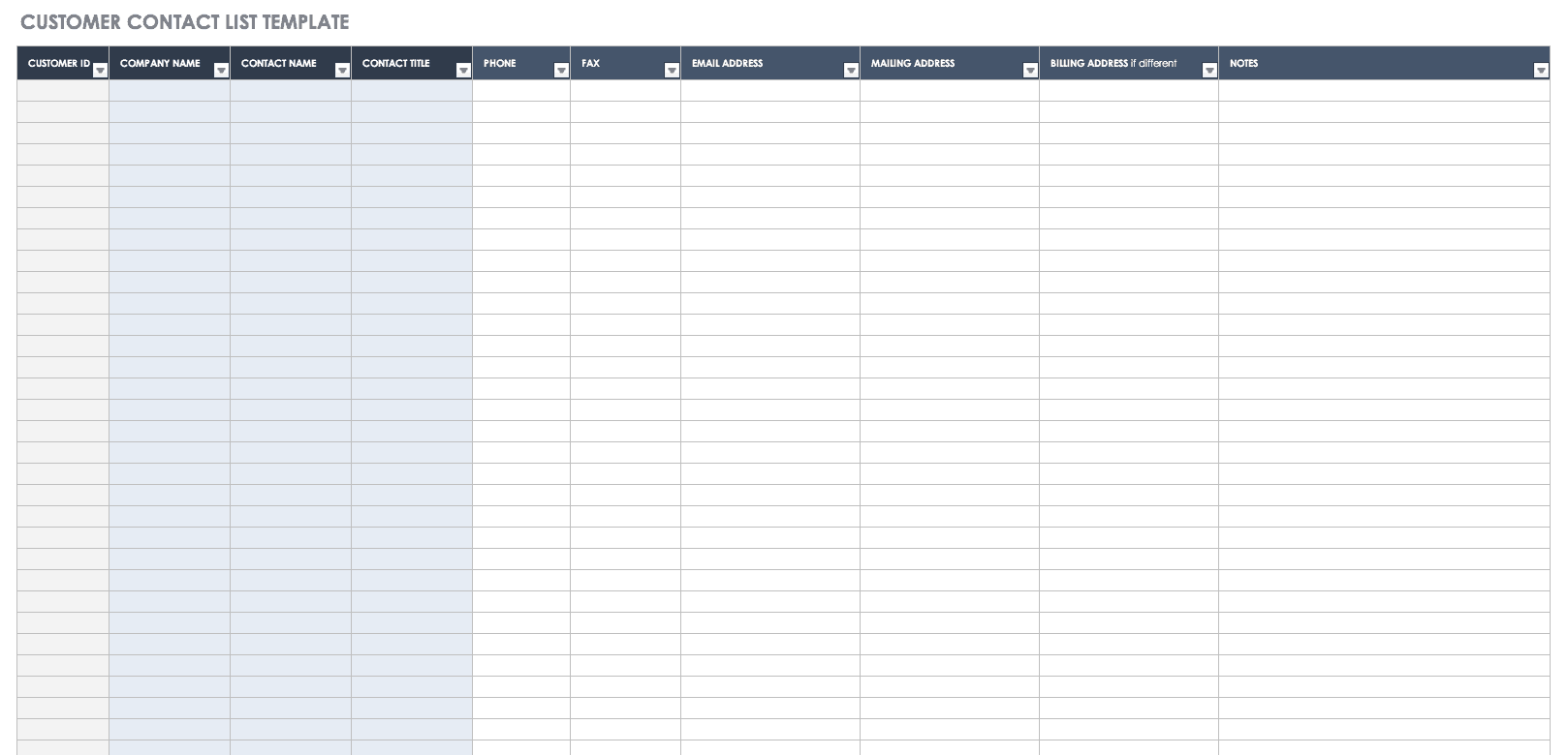 free contact list templates smartsheet