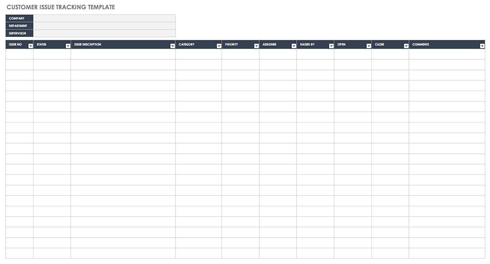 Free Issue Tracking Templates Smartsheet