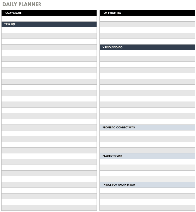 Free Daily Schedule Templates For Excel Smartsheet