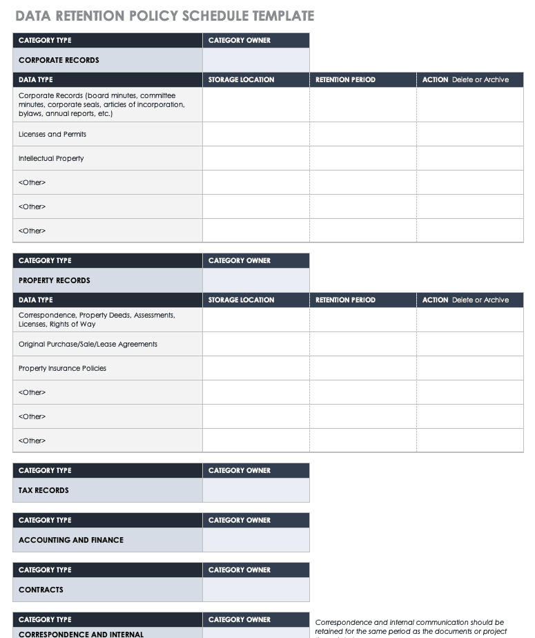 Sample Record Retention Policy For Nonprofits The Document Template