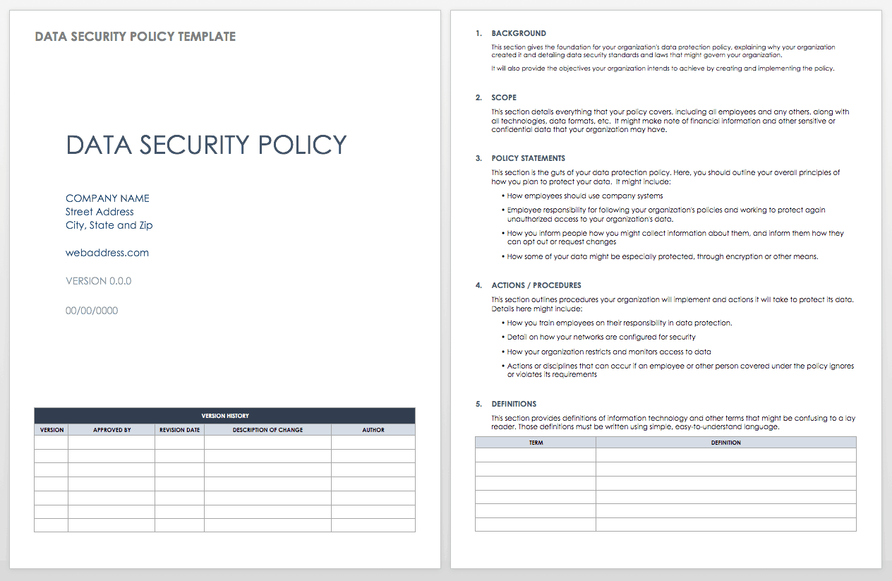 Data Security Policy Template