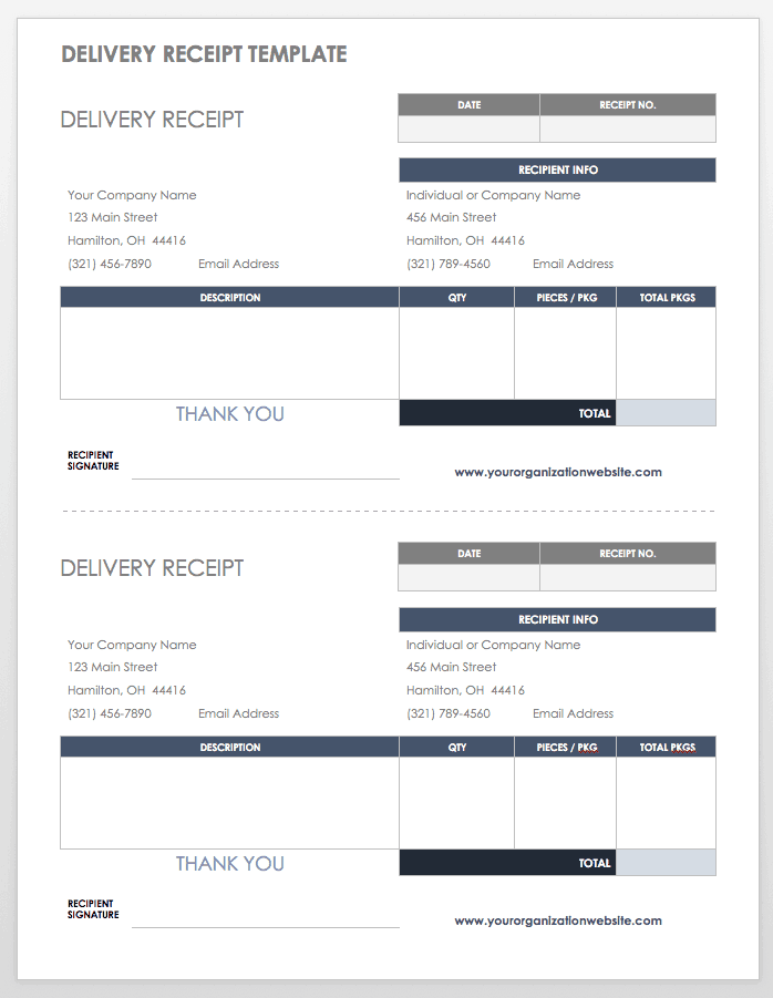 Free and customizable shipping templates