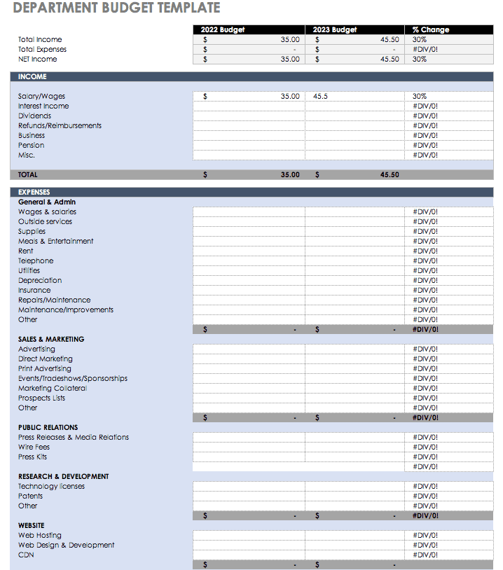 Free Budget Templates in Excel Smartsheet