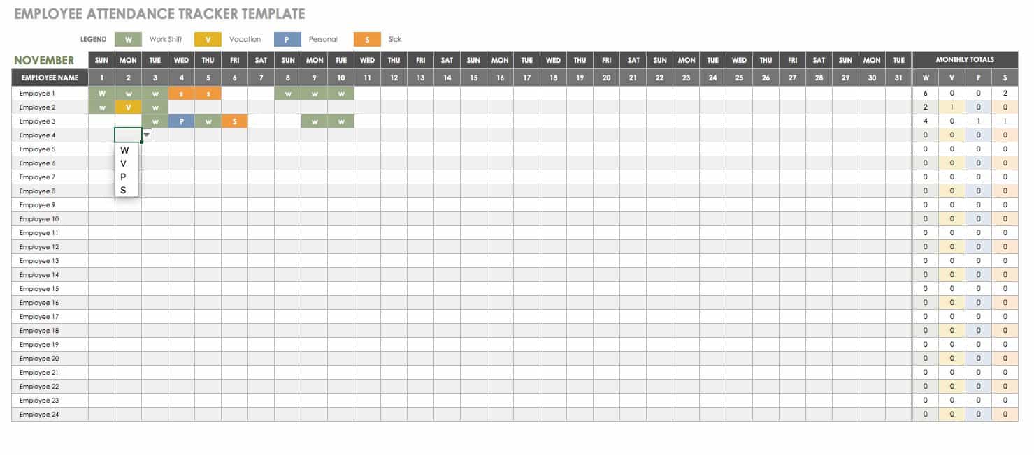 employees hours spreadsheet template