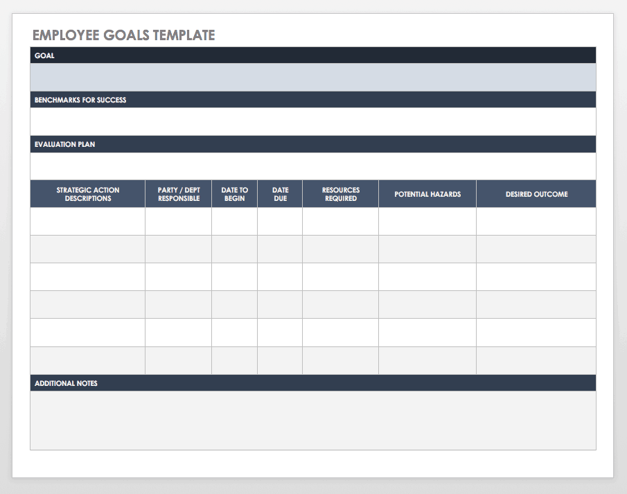 Business Goal Setting Template HQ Template Documents