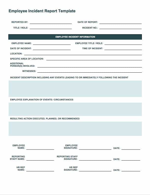 Free Incident Report Templates & Forms  Smartsheet