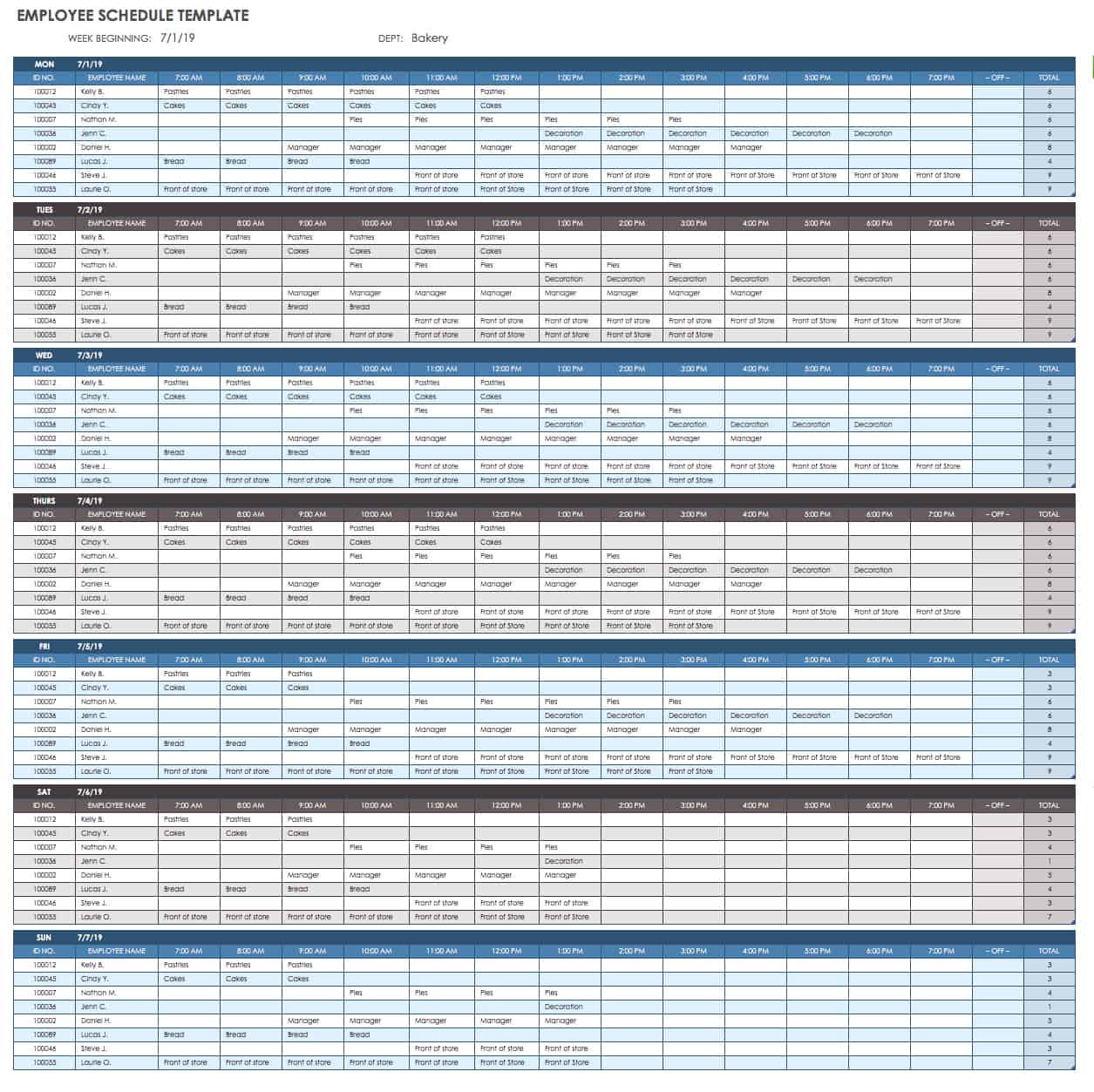 staff holiday planner excel template