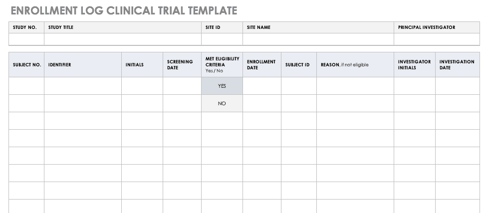 Clinical Trial Template TUTORE ORG Master of Documents