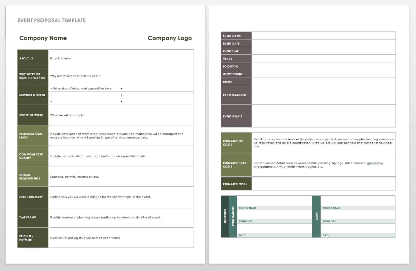 event planning template word doc