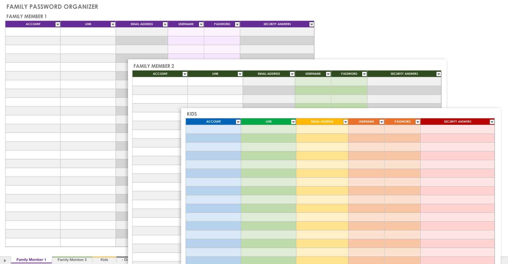 ms access password management template