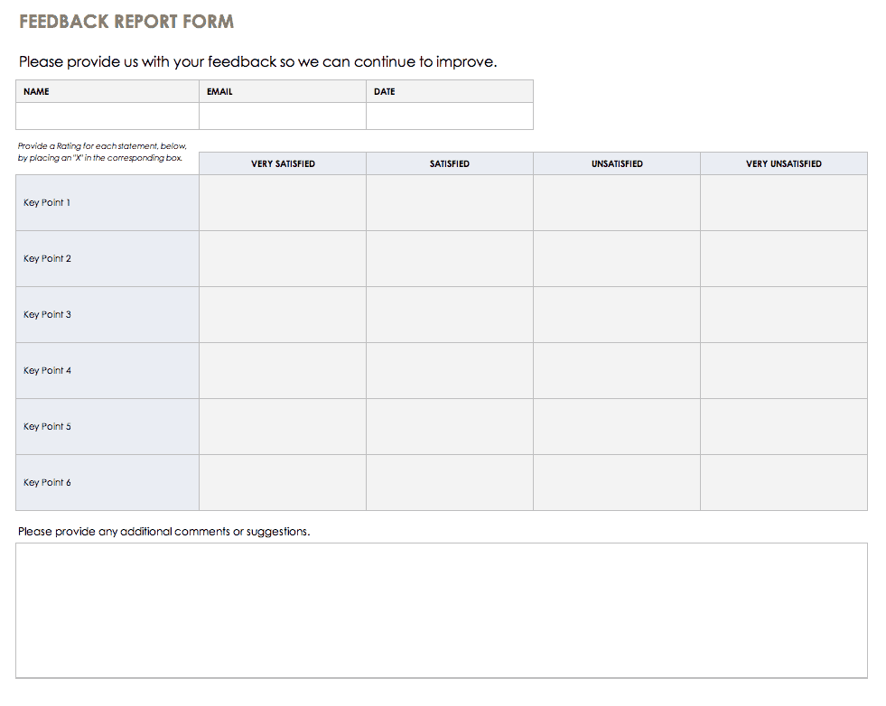 Customer Feedback Form Template Excel