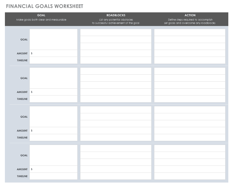 Free Goal Setting And Tracking Templates Smartsheet