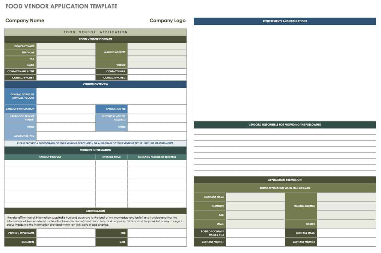 Food Vendor Application Template