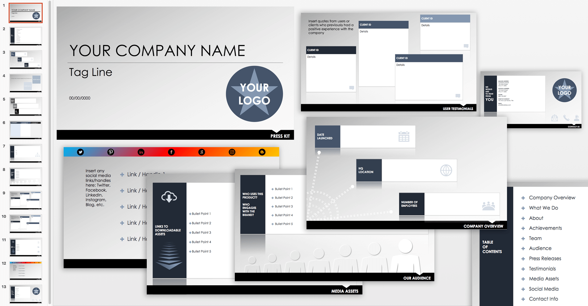 free digital media kit template