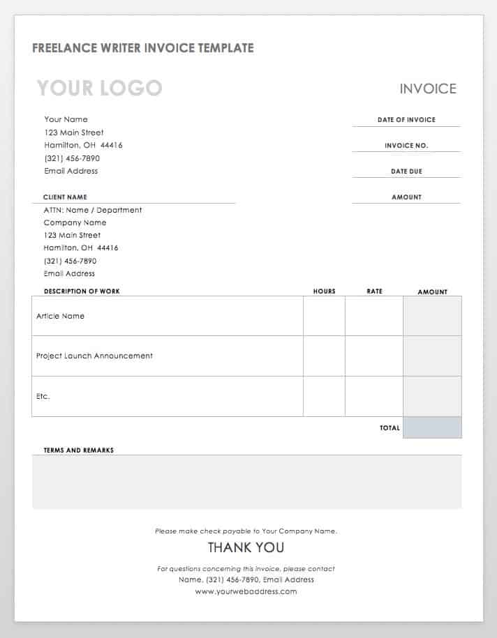sample invoices in word