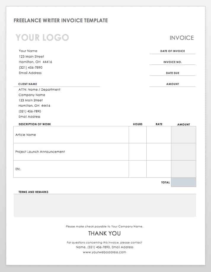 generic invoice template microsoft word