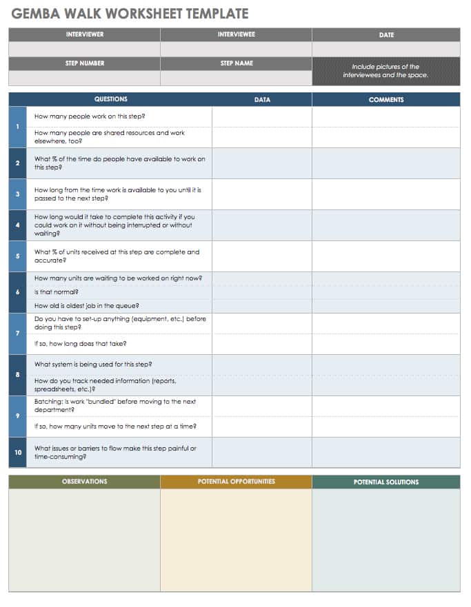 Gemba Walk Template Excel