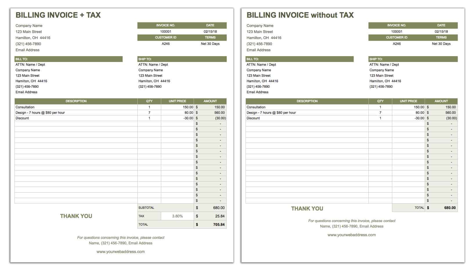 simple invoice template google sheets