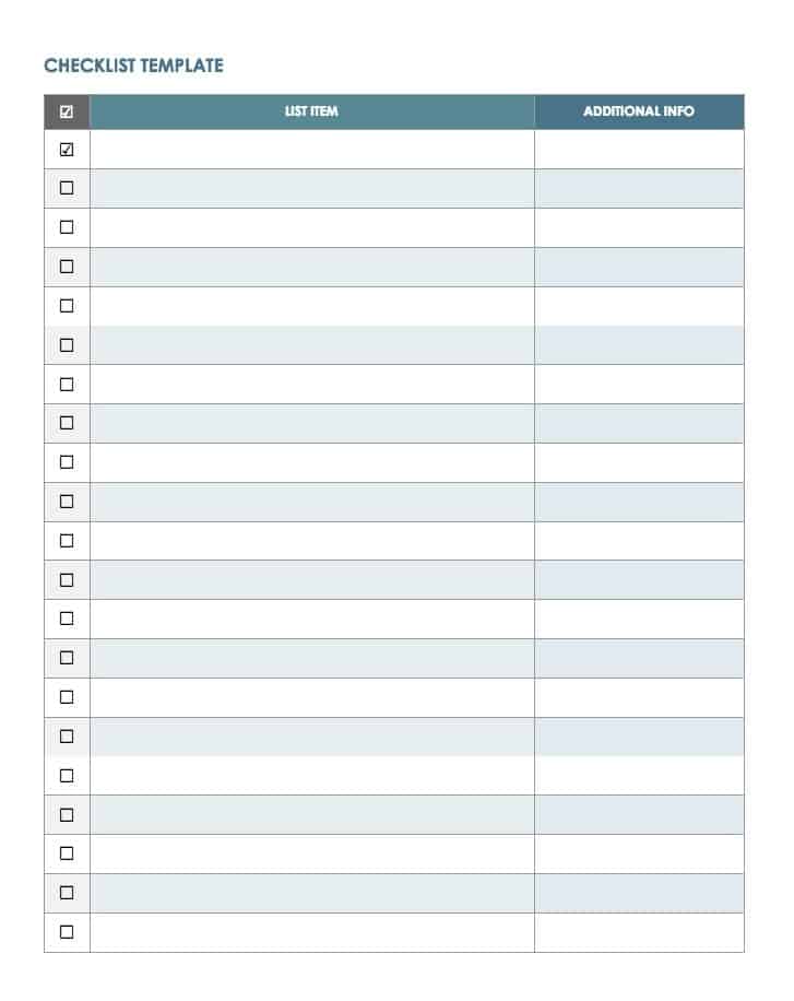 checklist template google docs