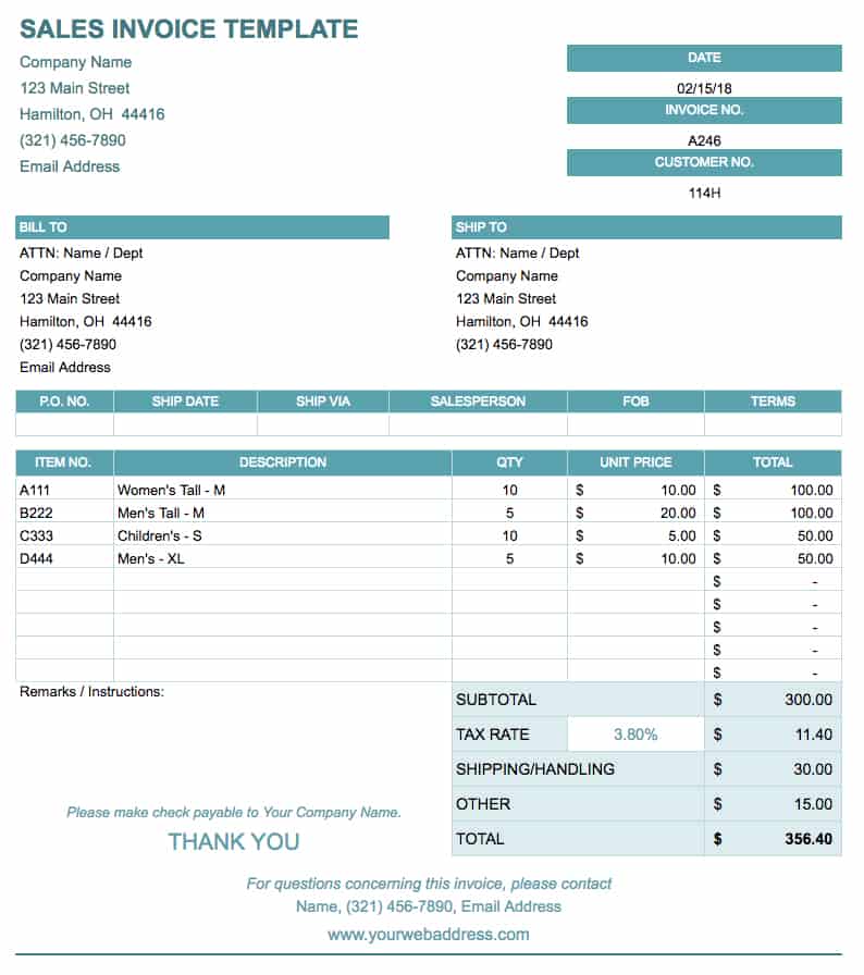 Sales Invoice Template