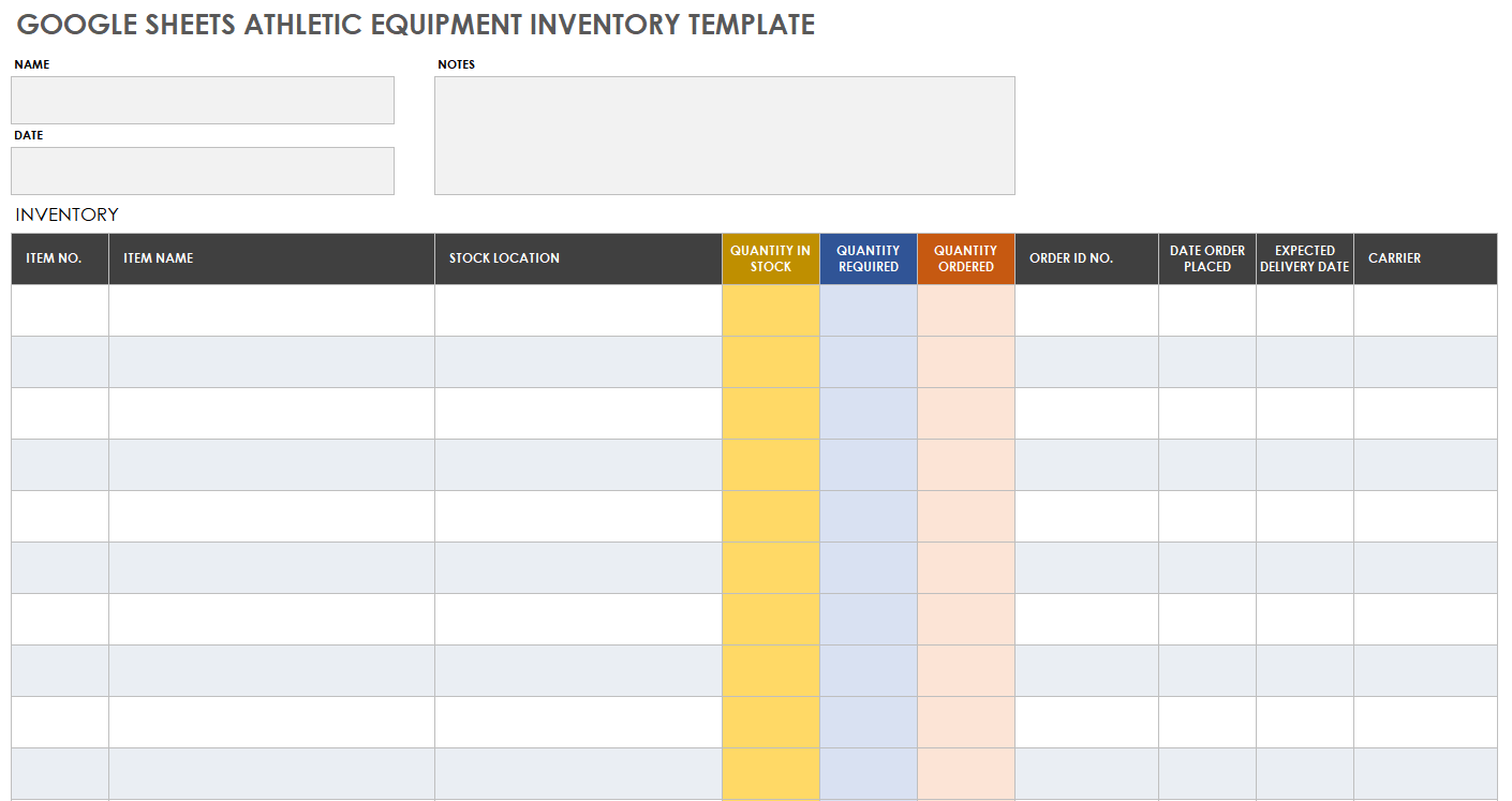 Free Google Sheets Inventory Templates