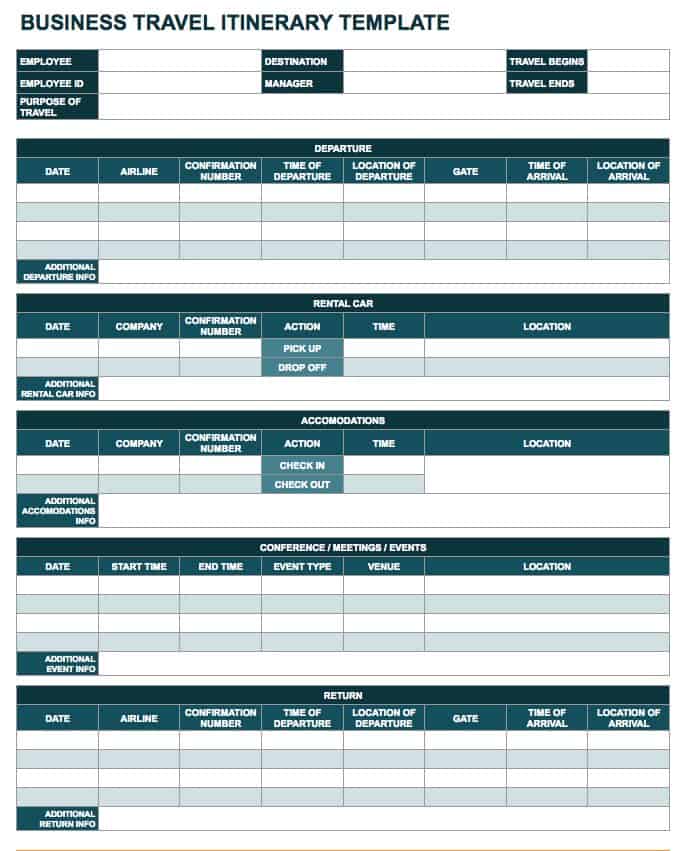 Travel Packing Checklist Free Google Sheets & Excel Template 