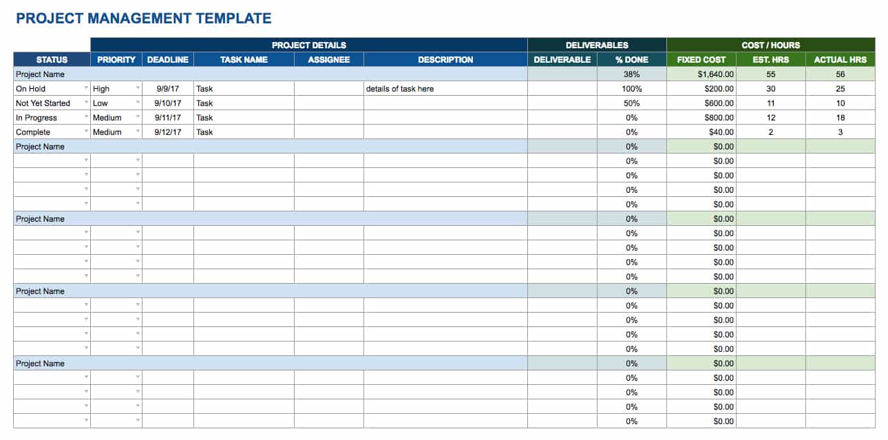 Google Sheets Itinerary Template Free